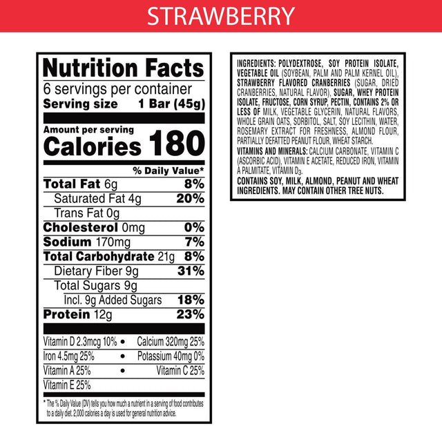 Kellogg'S Special K Strawberry Chewy Protein Meal Bars, Ready-To-Eat, 9.5 Oz, 6 Count