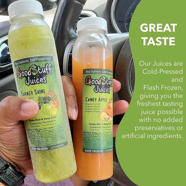 3 Day Organic Juice Cleanse by Good Stuff Juices - Summer Slim Kit - Detox Your Body, Lose Fat, and Feel Great - Cold-Pressed - Premium Taste - 18 Juices - 12Oz