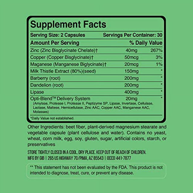 Gains in Bulk, Liv Clean, Liver and Kidney Cleanse, Athlete Health Supplement, 60 Vegetarian Capsules