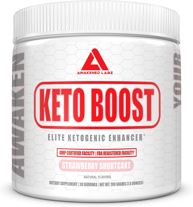 Keto Boost Energy Focus Enhancing Ketone Performance Athletic Electrolyte Formula Powder, No Sugar - Fast Acting, Healthy Lifestyle - Vegan Friendly (Strawberry Shortcake)