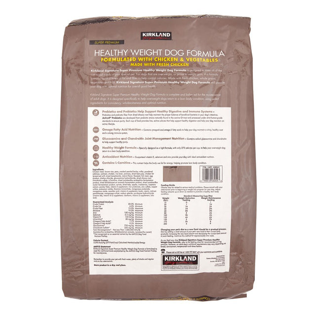 Kirkland Signature Dog Food Healthy Weight Chicken & Vegetable, 40 Lb