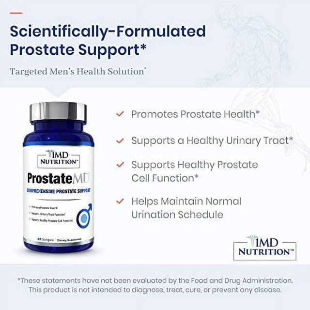 1MD Nutrition Prostatemd Saw Palmetto Prostate Support Supplement - Support for Urinary Tract and Frequent Bathroom Urges | 60 Day Supply (2-Pack)