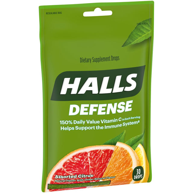 HALLS Defense Assorted Citrus Drops, 30 Drops