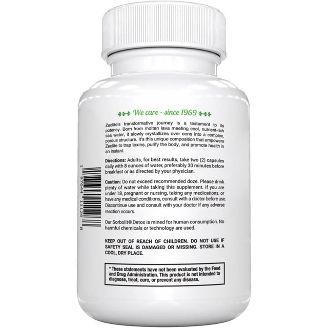 Full Body Detox Cleanse - 240 Zeolite Capsules Supplements Sorbolit by Todicamp - Colon Cleanse - Liver Cleanse Detox & Repair - Ultra Fine 1-2