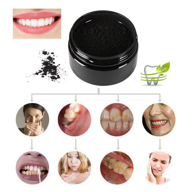 2Pcs Charcoal Teeth Whitening Powder, Natural Activated Charcoal Coconut Shells Safe Effective Tooth Whitener Solution