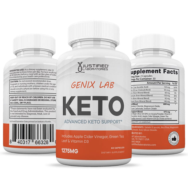 Genix Lab Keto ACV Gummies 1000Mg & Keto ACV Pills 1275MG Bundle