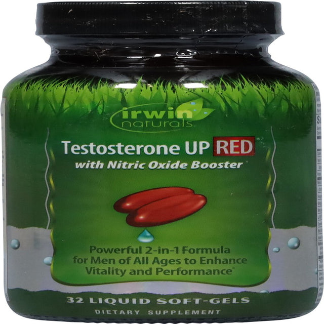 Irwin Naturals Testosterone up Red with Nitric Oxide Booster, 32 Liquid Soft-Gels
