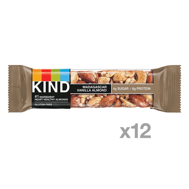 KIND Bars, Blueberry Vanilla & Cashew, Gluten Free, Low Sugar, 1.4Oz, 12 Count