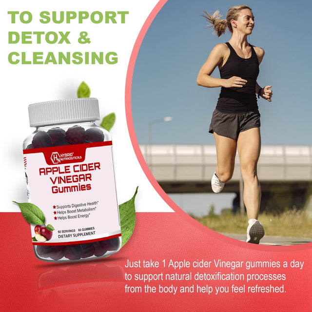 Hybrid Nutraceuticals Apple Cider Vinegar Gummies 500Mg ACV with Beetroot, Pomegranate - ACV KETO Gummies for Weight Loss,