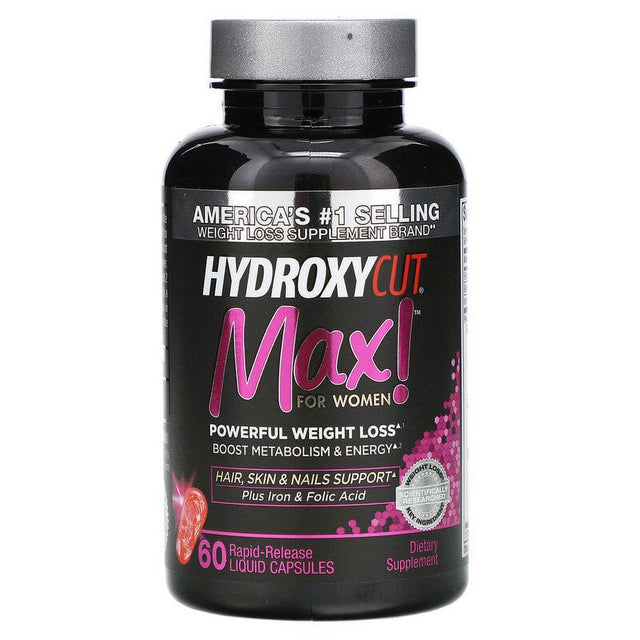 Hydroxycut Max! Powerful Weight Loss Supplement for Women, 60 Capsules