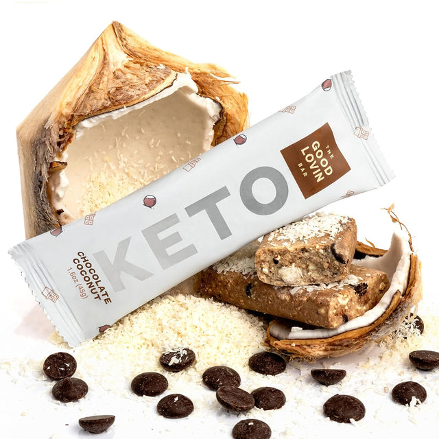 Keto Snack Bars | Low Carb Vegan Protein Bars | Healthy, Low Sugar Plant Based Snacks | Gluten Free Paleo Bars | Keto Friendly Food by the Good Lovin Bar - 4 Count (Chocolate Coconut)