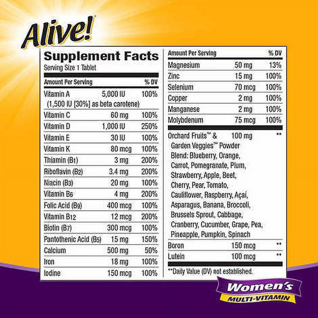 Alive! Women'S Multi-Vitamin, 200 Tablets