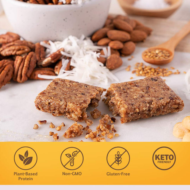 Fast Bar, Nuts & Honey, Gluten Free, Plant Based Protein Bar for Intermittent Fasting (10 Count Box)