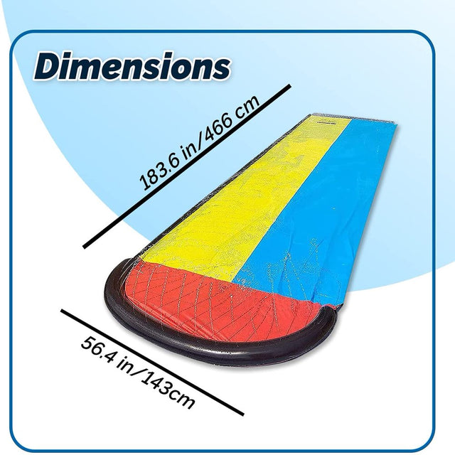 Gaia Lawn Water Slides Inflatable Crash Pad, Summer Backyard Quality PVC Smooth Slick