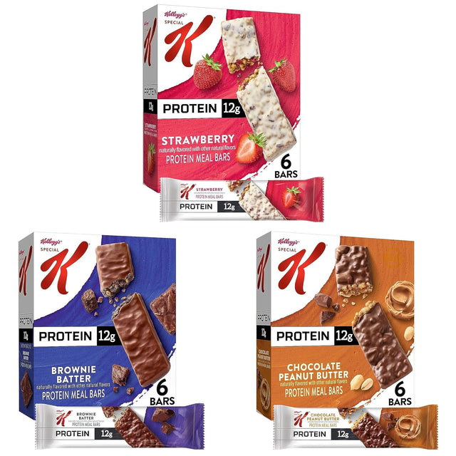 Kellogg'S Special K Protein Meal Bars, Meal Replacement, Bulk Protein Snacks, Variety Pack (3 Boxes, 18 Bars)