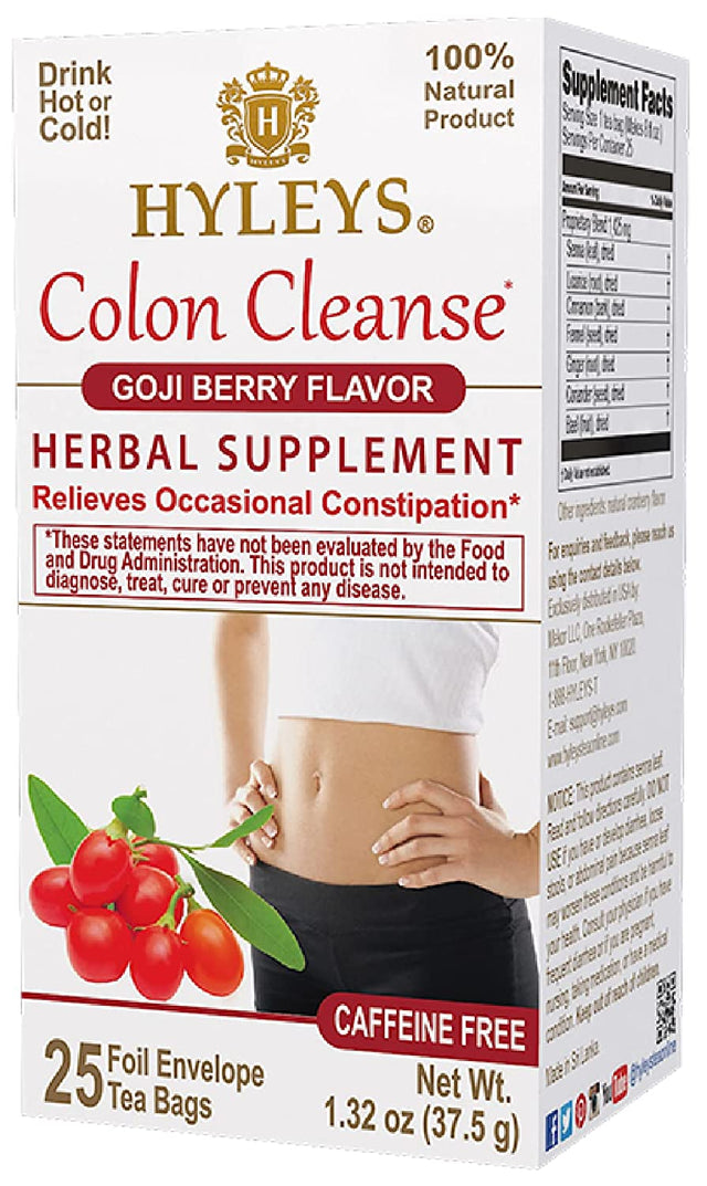 Hyleys Colon Cleanse Tea Goji Berry Flavor - 25 Tea Bags (1 Pack)