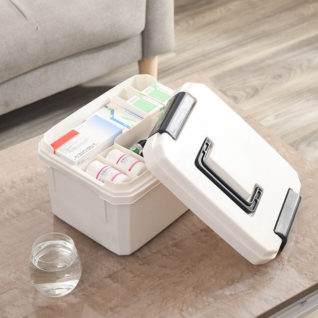 Jiaroswwei Portable Plastic Home Medicine Case Health Care Drug First Aid Kit Storage Box Pill Organizer