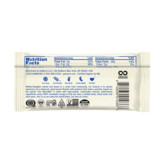 Gomacro Organic Lemon & Lemon Macrobar, 2.3 OZ