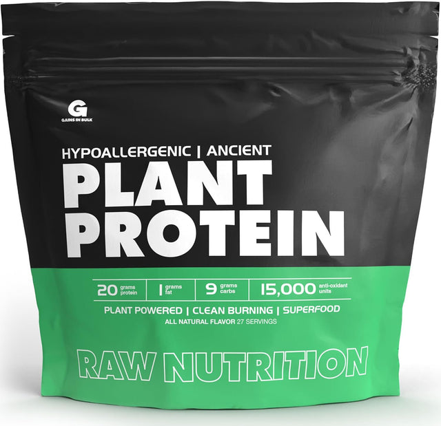 Gains in Bulk, GIB Raw, Plant Powered Protein, Vegan Protein, 2.6 Lbs