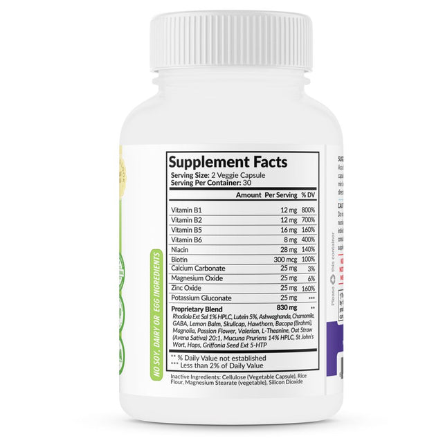 Inner Solace - Anxiety Relief Supplement - Comprehensive Formula for Anxiety Relief & Stress Management in Men & Women - 60 Capsules