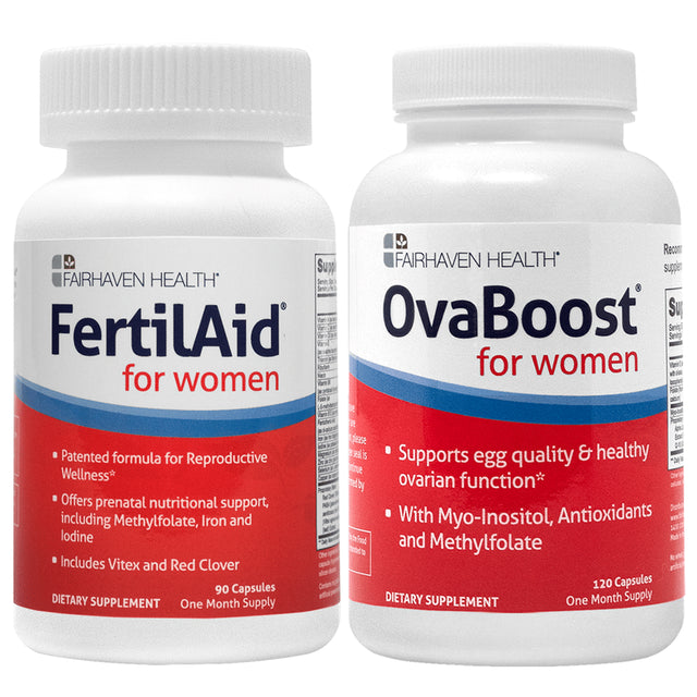 Fertilaid for Women and Ovaboost Combo 1 Month Supply Fertility Supplements