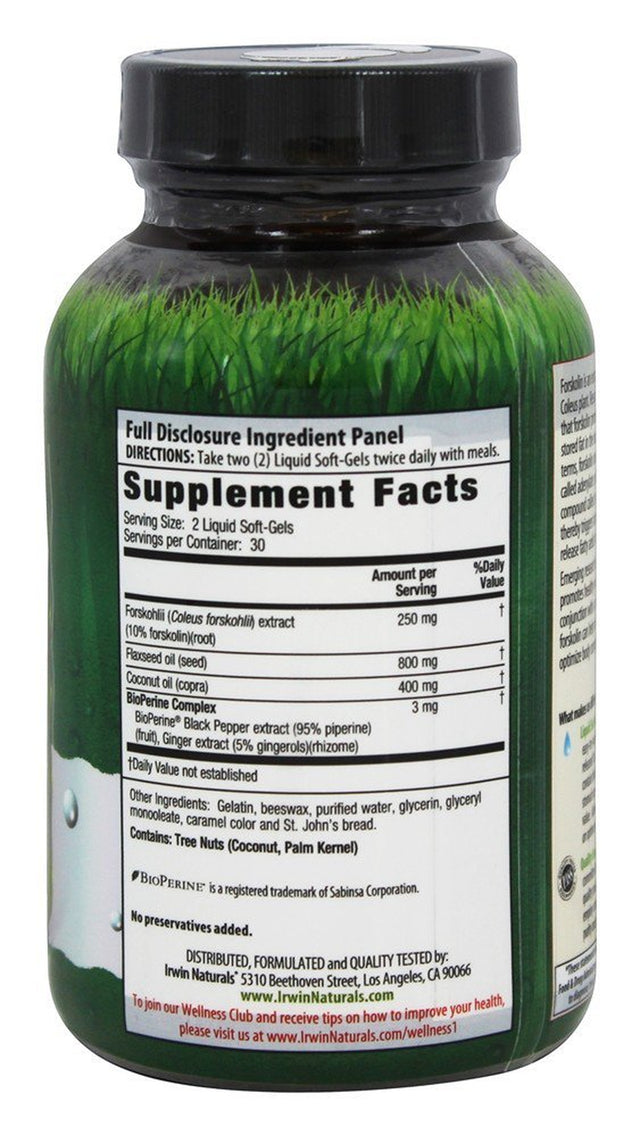 Irwin Naturals Forskolin Fat-Loss Diet 60 Liquid Soft Gels