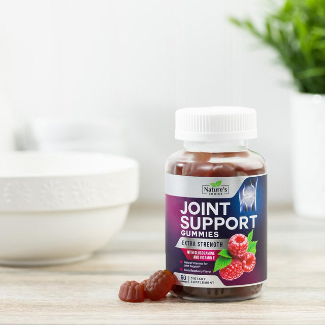 Joint Support Gummies Extra Strength Glucosamine Gummy with Vitamin E - Naturally Assists Cartilage & Flexibility - Best Support Chew for Men and Women - 60 Gummies