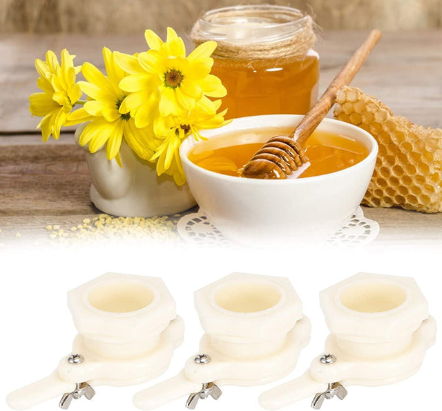 Honey Gate Valve, Safe 3Set Healthy Honey Valve, Durable Food-Grade Plastic Beekeeping Equipment Extract Honey for Extractor Beekeepers