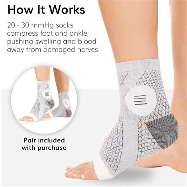 Laidan-4Pair Neuropathy Socks Compression Sleeve for Ankle Swelling Pain Relief Sprain Support Women Men-Purple,S