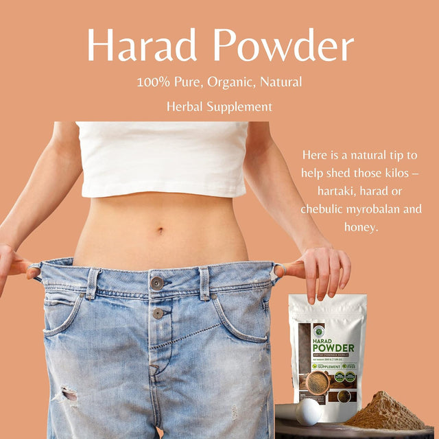 Harad Powder/Terminalia Chebula/Haritaki - Herbal Supplement, Pure | 200 Grams/ (7.05 Ounces) 100% Natural, Pure, Organic