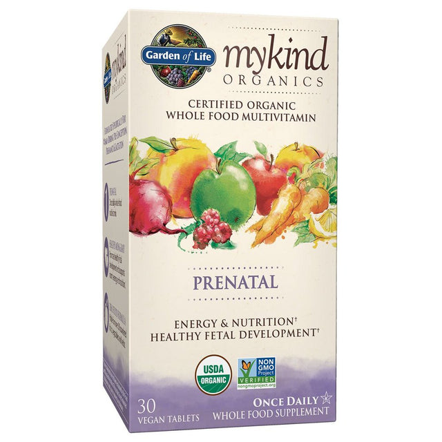 Garden of Life Mykind Organics Prenatal Multivitamin - Once Daily for Pregnant & Lactating Women - 30Ct