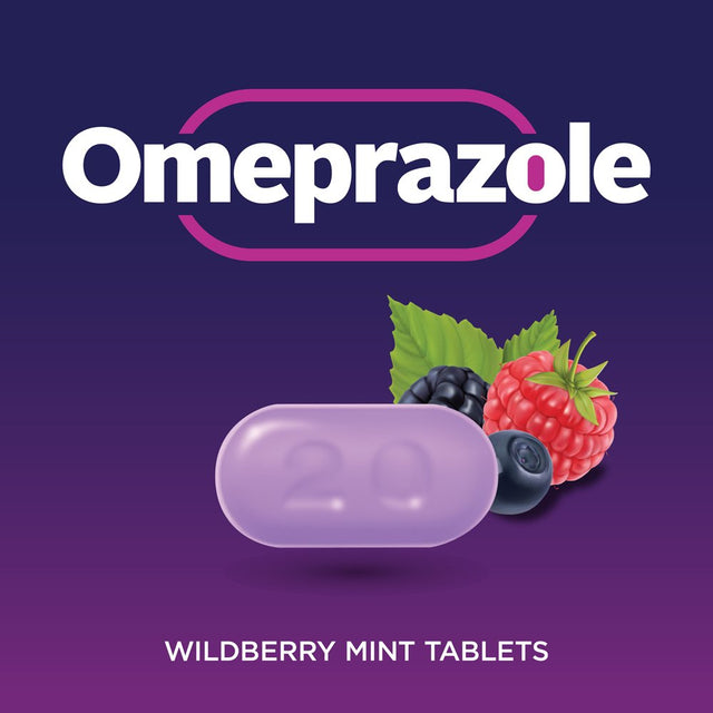 Equate Omeprazole Delayed Release Coated Tablets 20 Mg, Wildberry Mint, 14 Count