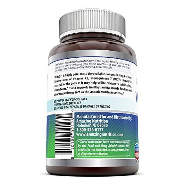 Amazing Formulas Vitamin K2 Menaq7 - 1000Mcg, 120Vcaps