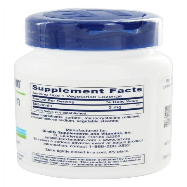 Life Extension - Melatonin 3 Mg. - 60 Lozenges