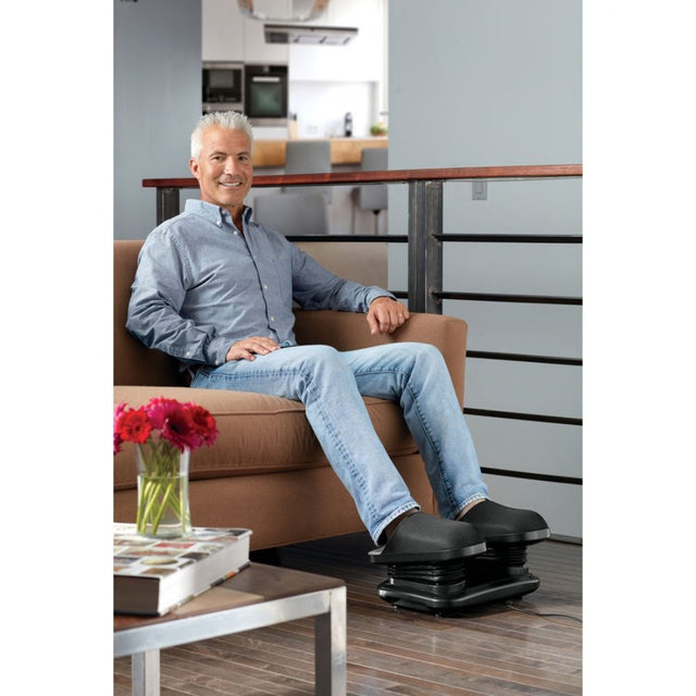 Homedics Shiatsu Flex Ankle and Foot Massager with Heat and Gentle Air Compression, Adjustable Air Intensity, 2 Unique Massage Mode