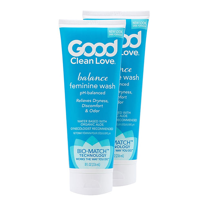 Good Clean Love: Balance Moisturizing Wash, Ph-Balanced Vaginal Soap for Women with Natural Ingredients, Gentle Cleansing Feminine Hygiene Product, Relieves Dryness & Reduces Odor, 8 Oz (2-Pack)
