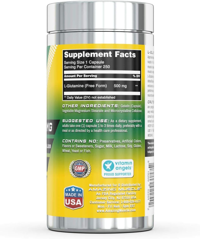 L-Glutamine 500 Mg - 250 Capsules