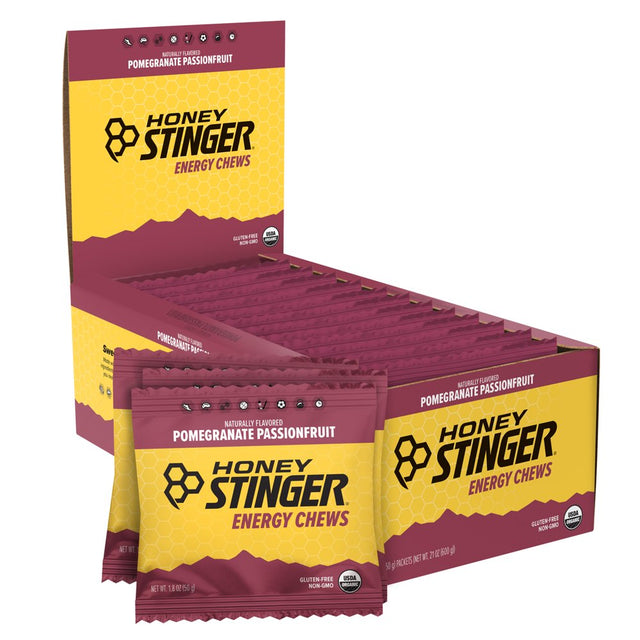 Honey Stinger Organic Energy Chews, Pomegranate Passionfruit, 12 Ct