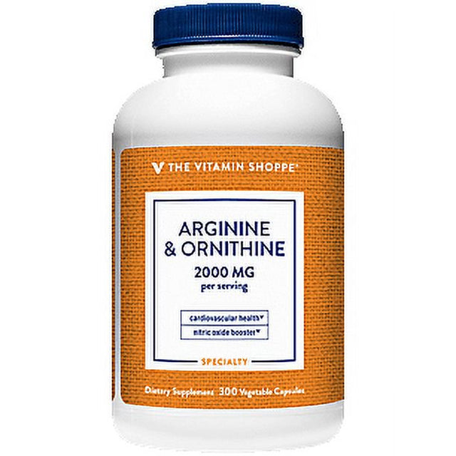 L-Arginine & Ornithine ? Supports Cardiovascular Health & Nitric Oxide Booster ? 2,000 MG (300 Vegetable Capsules)