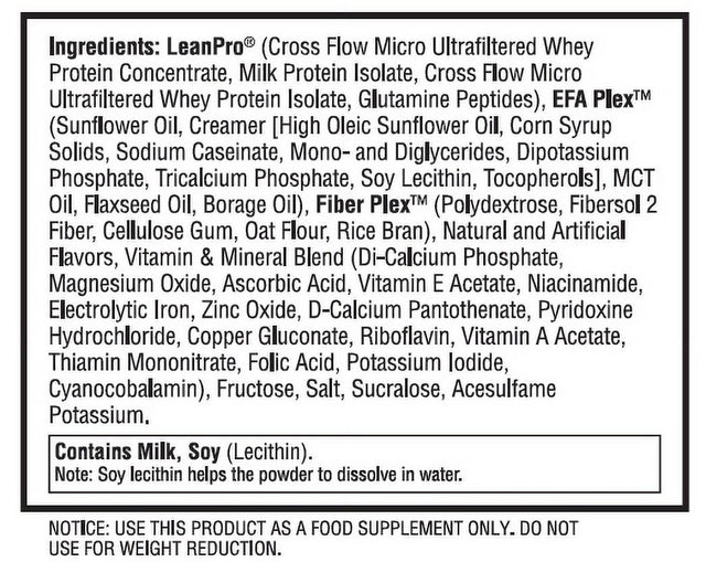 Labrada Lean Body Meal Replacement Powder, Vanilla, 35G Protein, 4.63 Lbs, 30 Servings