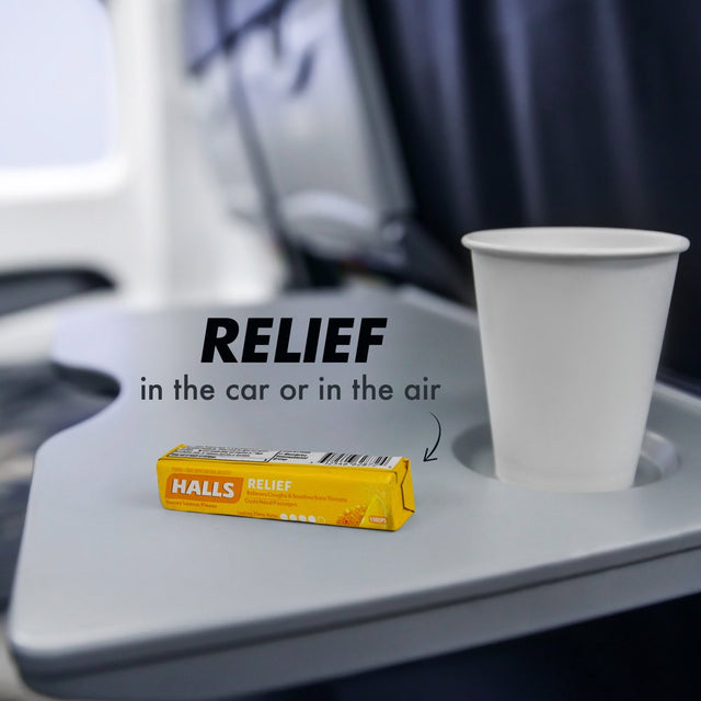 HALLS Relief Honey Lemon Cough Drops, 9 Drops