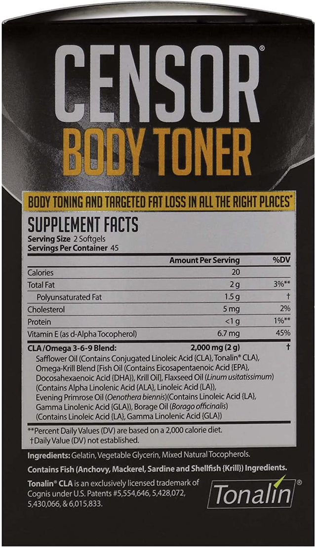 NDS Nutrition Maximum Strength Dual Impact Stack - Complete 2-In-1 Fat Loss Stack Enhanced with Teacrine, L-Carnitine, CLA for Serious Results - Censor 90 Softgels XT 60 Capsules