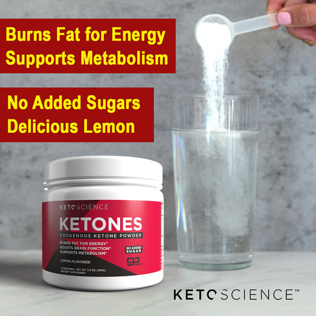 Keto Science Ketone Drink Mix Powder, Lemon, 5.3 Oz, 15 Servings