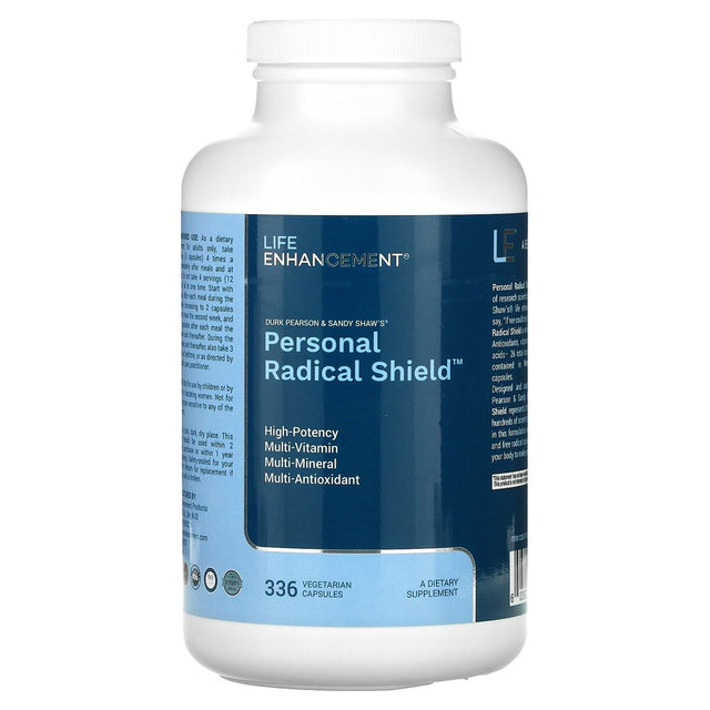 Life Enhancement Durk Pearson & Sandy Shaw'S, Personal Radical Shield, 336 Vegetarian Capsules