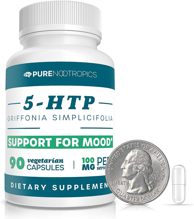 5-HTP All-Natural Serotonin Support Supplement | Provides Mood Support, Supports Maintaining Healthy Weight - 90 X 100 Mg Vegetarian Capsules