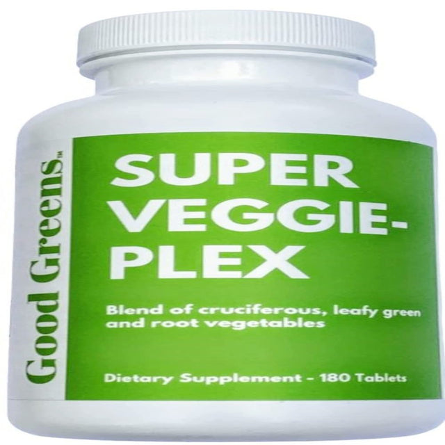Good Greens Super Veggie Plex - Whole Food Vegetable Tablets - Vegetable Substitute Pills - Boost Veggie Intake - 180 Tablets, 90 Servings