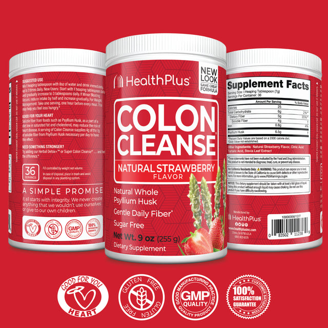 Health plus Colon Cleanse, Strawberry Flavor, 9 Ounces, 36 Servings