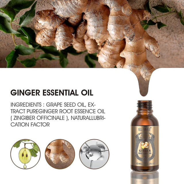 Ginger Plant Essential Oil Promote Metabolism Full Body Slim Belly Drainage Massage Oils