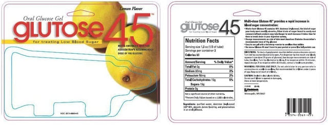 45 Oral Glucose Gel Lemon Flavor - 112.5 Gm, Pack of 4