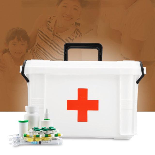 Frogued Portable Plastic Home Medicine Case Health Care Pills First Aid Kit Storage Box